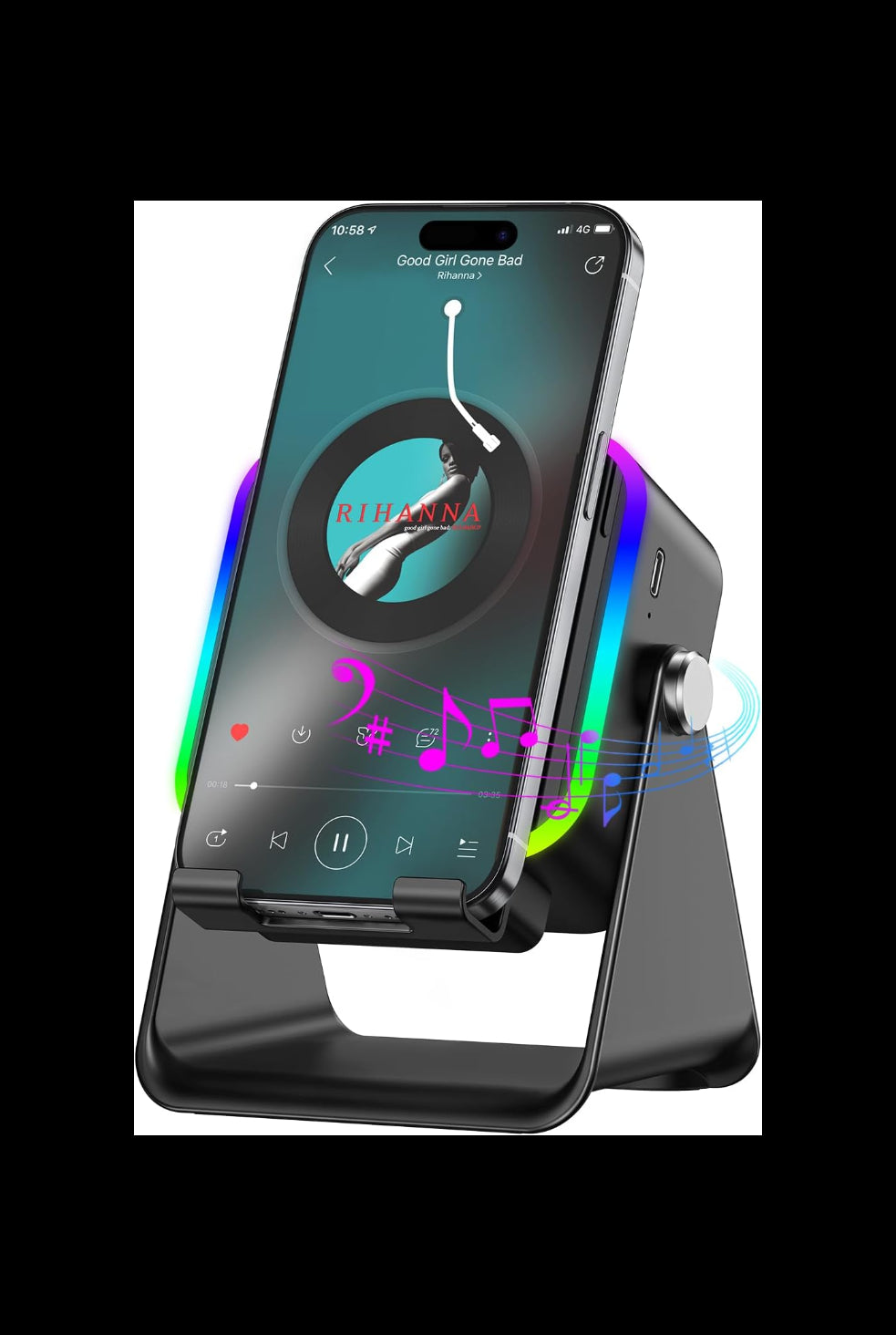 Wireless Induction Speaker 5 in 1 Bluetooth Speaker with Phone Stand